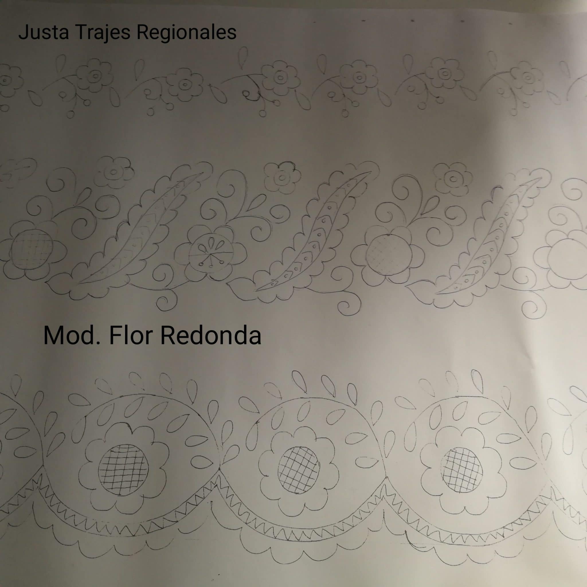 Dibujo Flor Redonda - Justa Trajes Regionales